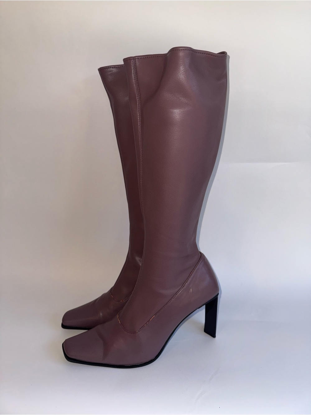 Jeffrey Campbell Leather Knee High Boots Purple Mauve High Heeled Women’s Size 9